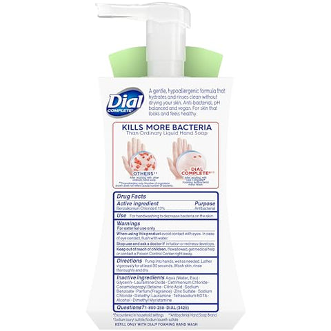 Complete Clean Espuma Antibacteriana para as Mãos, Aroma de Aloe, 221 ml, Kit com 8 Unidades - Dial