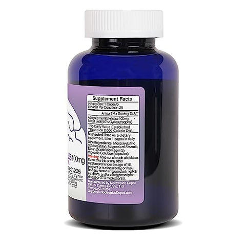 Cápsulas de Cycloastragenol 10%% | 100mg | 30 Unidades | Astragalus membranaceus | Saúde Celular, Suporte Imunológico, Alonga Telômeros - Nootropics Depot