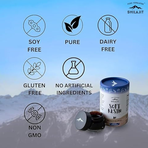 Pure Himalayan Shilajit - Himalayan Shilajit Puro – Resina Macia Grau A do Himalaia, Energia – 100% Natural e Autêntico