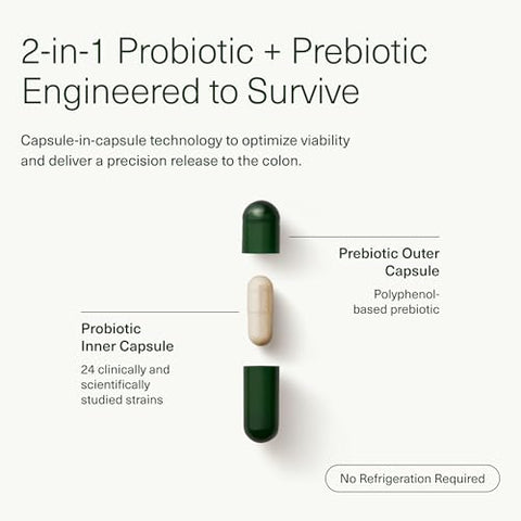 DS-01 14 Day Gut Reset – Prebiótico e Probiótico (28 Cápsulas) – 53,6 Bilhões de AFU – Saúde Digestiva, Saúde Intestinal e Recuperação Rápida do Intestino – Probióticos Multi-Cepas para Mulheres - Seed