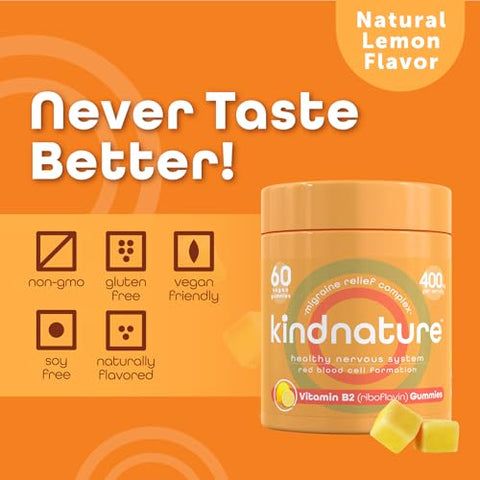 kindnature - Kind Nature Gummies de Vitamina B2 – Riboflavina 400mg para Crianças | Suplemento Infantil