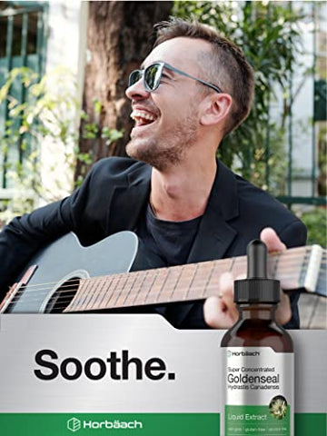 Extrato Líquido de Raiz de Goldenseal Horbäach | 30 ml | Super Concentrado | Livre de Álcool | Vegetariano | Não-OGM | Sem Glúten