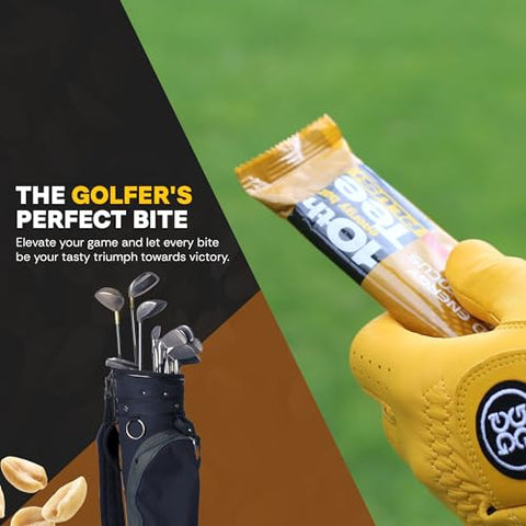1ST TEE - Barra de Energia de Golfe 10th Tee Plus Chocolate Amendoim Caramelo feita com Ingredientes Naturais – Barras de 50g (12 unidades) Lanche Saudável de Chocolate de Fácil Digestão para Escritório