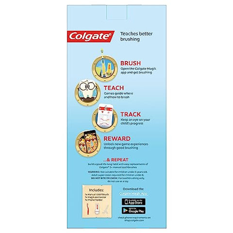 Magik Escova de Dentes Inteligente para Crianças, Temporizador de Escovação com Jogos Divertidos Amarelo 1 Unidade - Colgate
