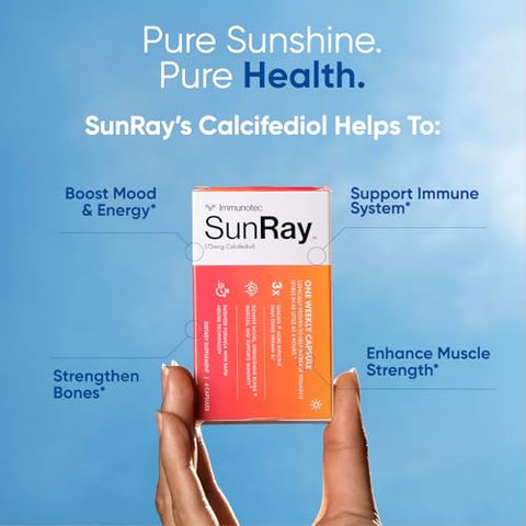Sunray – Vitamina D3 – Calcifediol 75 mcg – Dose Semanal - Immunotec