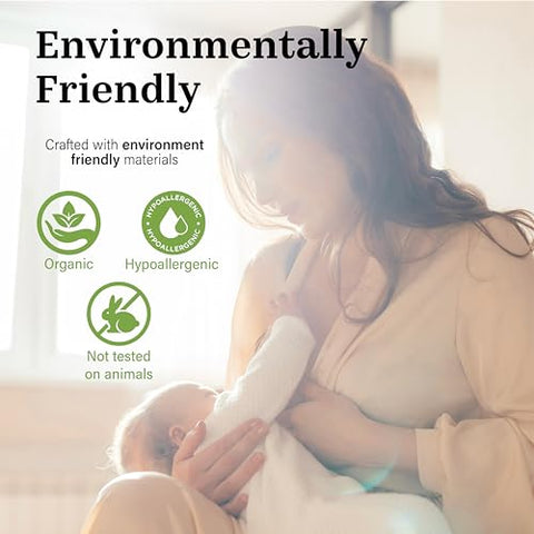 AZOLLIA - Almofadas de Amamentação Antiderrapantes, 14 Almofadas de Algodão Orgânico Laváveis à Prova de Vazamentos, Reutilizáveis, Macias, Absorventes, Secas e Ecológicas – Essenciais para Amamentação