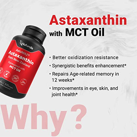 Astaxantina Naturalis da Nova Zelândia | Microalgas Sustentáveis | Não-OGM, Sem Soja | 100% Natural | 30g
