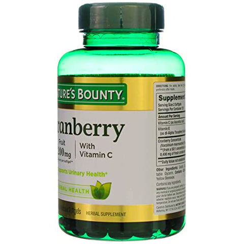 Nature's Bounty - Nature’s Bounty Cranberry com Vitamina C 4200 mg, 250 Softgels (Pack com 6) – Compre Agora!