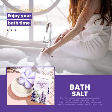 Green Canyon Spa - Spa Gift Baskets for Women 11pcs – Conjunto Presente de Banho de Lavanda com Loção Corporal, Óleo Essencial, Cestas de Spa Relaxantes para Mulheres, Presentes de Aniversário, Presente de Natal, Presentes para o Dia das Mães