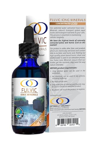 Minerais Iônicos de Fulvic Acid, Ácido Húmico, Traços Minerais e Eletrólitos – Optimally Organic X350 – Patenteado e Bioativo