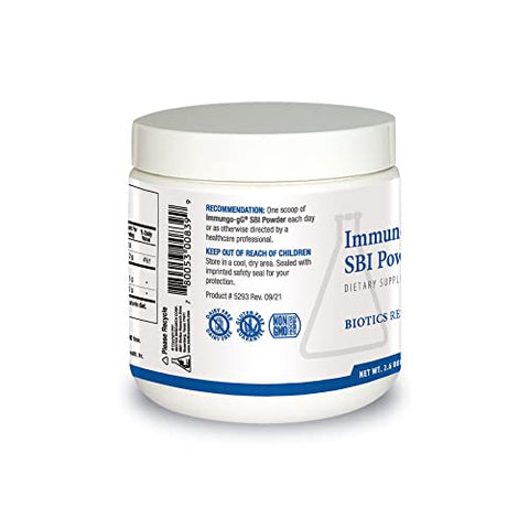Biotics Research - Pó Imuno-gG SBI Fórmula em Pó Fácil de Misturar, Ultimate IgG, Saúde Intestinal Completa e Suporte Imunológico, Sem Lactose, Concentrado de Imunoglobulina 74g