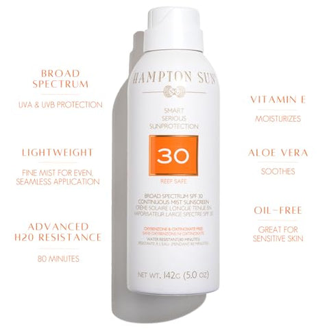 Hampton Sun Protetor Solar FPS 30 Spray Contínuo 177 ml