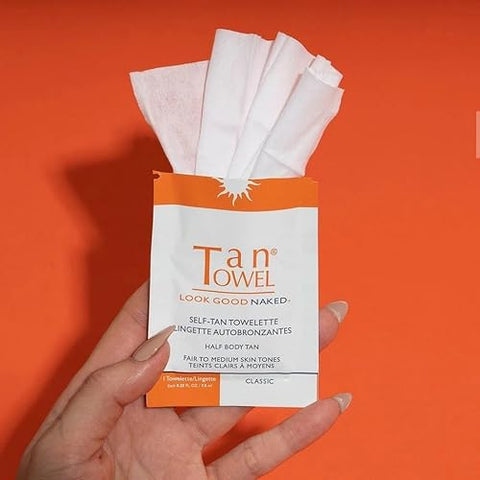 TanTowel Face Tan Towelettes – 15 Unidades, Todos, 15 Contagens (Embalagem de 1) | Toalhetes Autobronzeadores para o Rosto