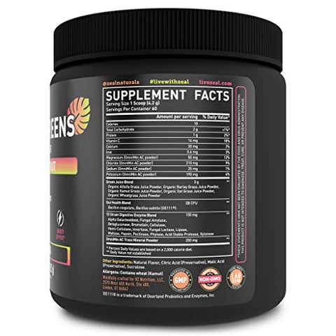 Véla - Super Greens em Pó | Superfood para Apoiar Enzimas Digestivas e Reduzir Inchaço com 2 Bilhões de Probióticos | Aumente os Níveis de Energia