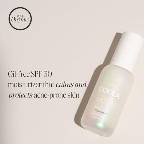 COOLA Clear Skin Oil-Free Moisturizer SPF 30 com Niacinamida – Protetor Solar Testado por Dermatologistas