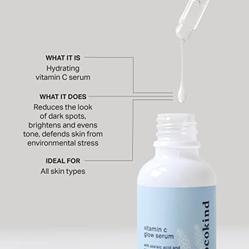 Serum Vitamina C Glow com Ácido Azelaico e Caviar de Uva Marinha para Pele Radiante e Uniforme, 30ml - Cocokind