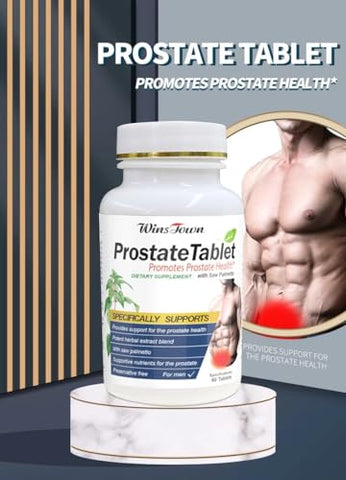 Wins Town - Tablet Prostático, Suplemento de Saúde da Próstata com Saw Palmetto para Homens, Bexiga