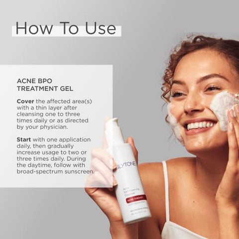 Glytone Tratamento Gel para Acne BPO – Com 5% de Peróxido de Benzoíla de Liberação Gradual – Gel Hidratante Matificante – Sem Fragrância