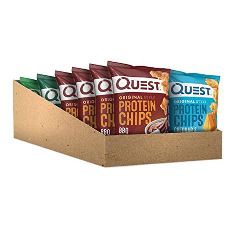 Pacote Variado de Chips de Proteína Quest Nutrition, Sabor Churrasco e Cheddar – Embalagem com Diversas Opções