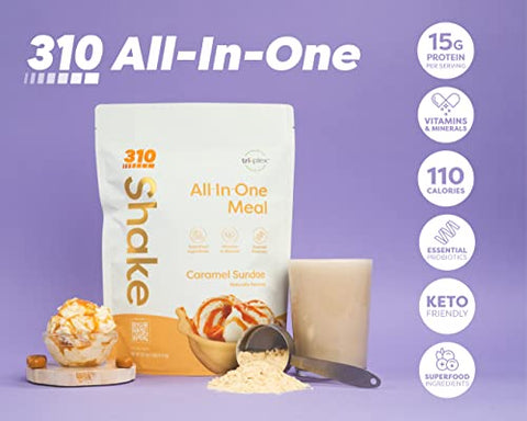 Shake Substituto de Refeição All-In-One – Nova Fórmula com Mistura de Superfoods Veganas Ricas em Fibras – Adoçantes Naturais – Shake Low Carb, Keto - 310 Nutrition