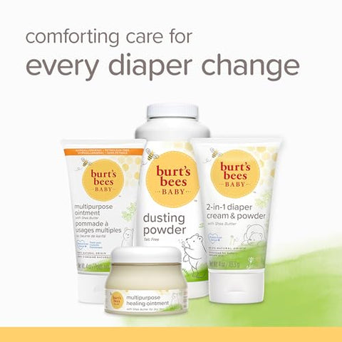 Burt's Bees - Burt’s Bees Pó de Talco para Bebê, 100% Natural, Livre de Talco, Testado por Pediatras, 7,5 Onças, Pacote com 3, Variação de Embalagem