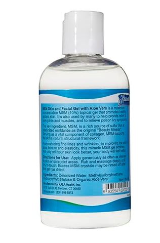 MSMPure Gel Facial e Corporal com Aloe Orgânico, 8 oz (236 ml), Livre de Conservantes - KALA HEALTH