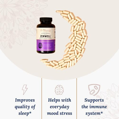 KSM-66 Ashwagandha com L-Theanine – Suplemento de Ashwagandha com Foco e Relaxamento – 60 cápsulas - Live Conscious