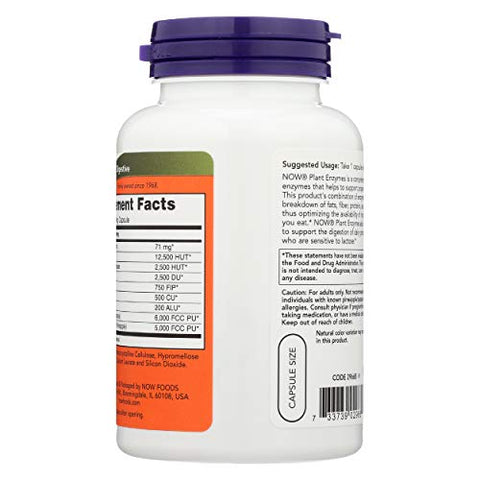 NOW Foods - Now Foods Plant Enzymes – Cápsulas Novas, 120 CT – Enzimas Vegetais, 120 Cápsulas