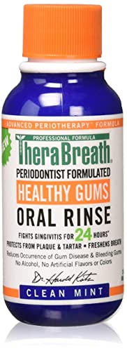 Enxaguante Bucal 24 Horas para Gengivas Saudáveis, Fórmula do Periodontista, Menta Limpa, 3 ml (Pack com 6) - TheraBreath