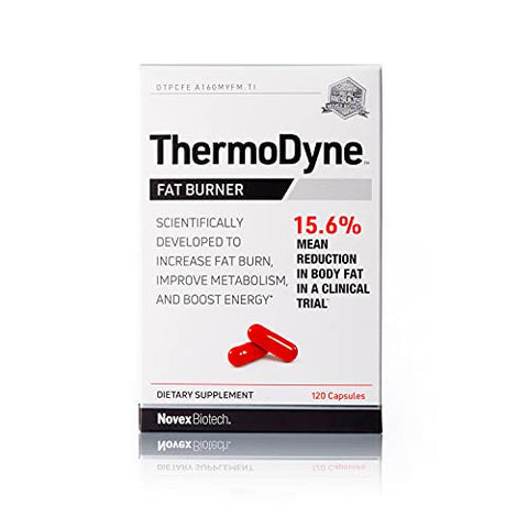 ThermoDyne – Queimador de Gordura Termogênico – Supressor de Apetite – Acelerador de Metabolismo – Queime Calorias – Estimulante de Energia – Melhore o Foco – Pílulas Queimadoras de Gordura – Promova a Definição Muscular - Novex Biotech