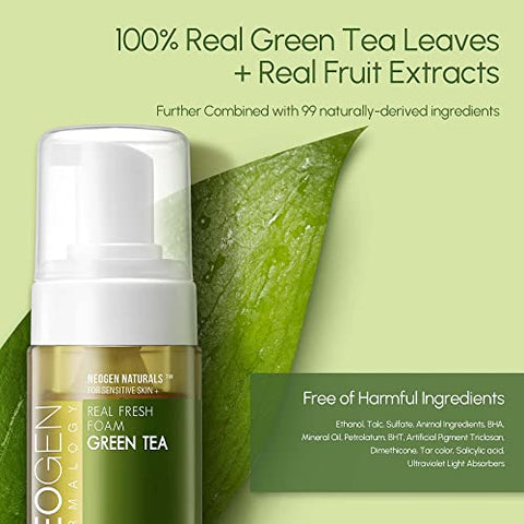 DERMALOGY by NEOGENLAB - NEOGENLAB DERMALOGY Real Fresh Foam Cleanser, Chá Verde 160g – Calmante
