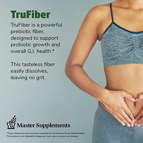 Master Supplements TruFiber – 180g, Pacote com 2 – Fibra Prebiótica para Estimular o Crescimento Probiótico – Suporte à Saúde Digestiva – Vegano, Sem Glúten – 100 Porções no Total
