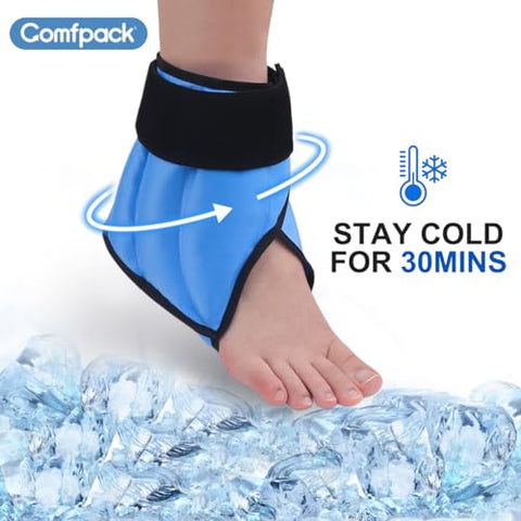 Comfpack - Alívio para Fascite Plantar: Faixa de Gelo para Calcanhar, Tornozelo e Pé, Gel Reutilizável para Dor nos Pés, Tendinite de Aquiles, Entorse de Tornozelo, Dor no Calcanhar