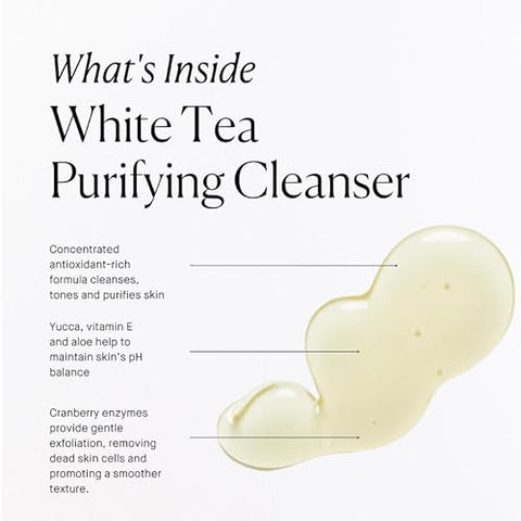 White Tea Purifying Water Based Cleanser – Limpeza Facial Suave para Pele Sensível – Esfoliante Facial, Cranberry, Yucca, Vitamina E, Aloe – Fabricado nos EUA - ARCONA
