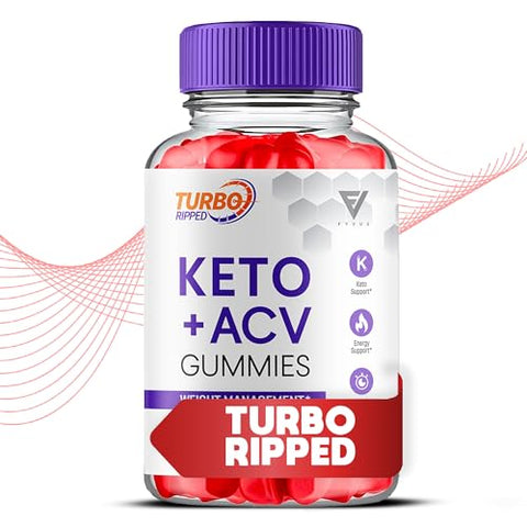 Fyvus - (2 Pacotes) Gomas Turbo Ripped Keto ACV, TurboRIpped Vinagre de Maçã Avançado Multivitamínico de Suporte Saudável, Turbo Rip Máxima Força Diária para Bem-Estar e Energia