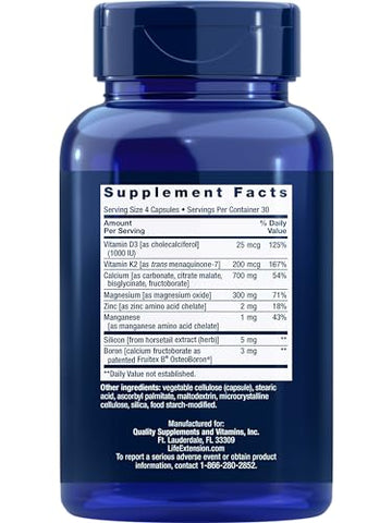 Vitaminas Life Extension Bone Restore com Vitamina K2 – Fortaleça seus ossos com qualidade e eficácia