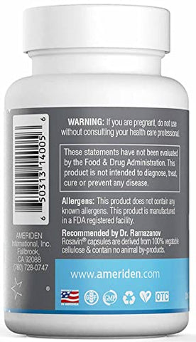 AMERIDEN INTERNATIONAL,Inc - Rosavin – Rhodiola rosea Siberiana 60 Cápsulas V 100mg