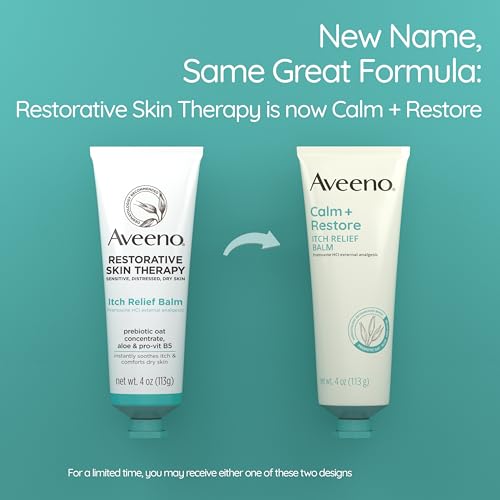 Calm Restore Bálsamo Corporal Alívio da Coceira para Pele Sensível, Delicada, Pramoxina HCl Anti Coceira com Aveia Prebiótica, Aloe – 100g - Aveeno