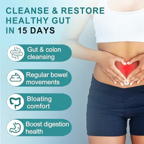 Balincer - 15 Dias de Limpeza Avançada do Intestino e Colón, Suporte para o Intestino, Detox Avançado de 15 Dias para Mulheres