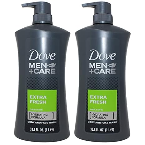 Men Body Wash Extra Fresh 1 Litro (1000 ml) – Pack com 2 unidades - Dove