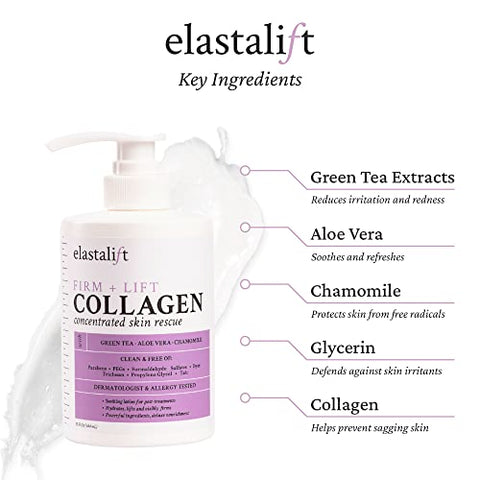 Creme Corporal Hidratante de Colágeno para Levantar, Firmar e Tonificar a Pele. Colágeno Corporal Anti-Envelhecimento - Elastalift