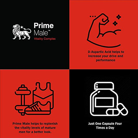 PRIME MALE - Booster Natural de Testosterona 120 Cápsulas – Aumente sua Energia e Vitalidade