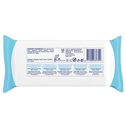 Baby Dove - Dove Lenços Umedecidos para Bebês Rich Moisture, 50 Unidades (Pacote com 6) – Hidratação Intensa