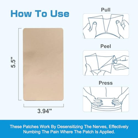 Teemofe - Pain Relief Patch Lidocaína 20 Unidades | Patches de Alívio Máximo para Dores Musculares no Pescoço, Joelho, Costas e Ombros | Alívio Duradouro de 12 Horas – Marca Pains-00232