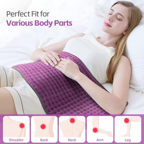 TATOWN - Aquecedor Elétrico XXXL para Alívio de Dor nas Costas e Cólicas, Almofadas Térmicas para Pescoço/Ombros/Pernas/Joelhos, Presentes de Natal Aquecidos para Mulheres Homens Mãe Pai, 6 Configurações de Calor com Desligamento Automático