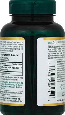 Nature's Bounty - Suplemento Herbal Nature’s Bounty Red Yeast Rice, 600mg, 120 Cápsulas – Saúde e Bem-Estar