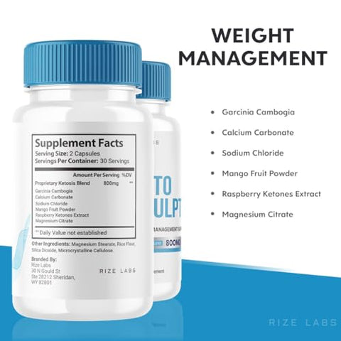 rize labs - MitoSculpt – Cápsulas Avançadas para Perda de Peso, Transforme Gordura Armazenada em Energia, Mito Sculpt Resenhas (60 Cápsulas)