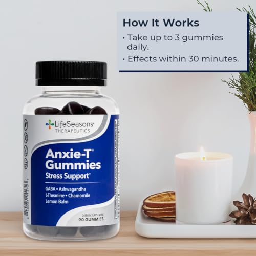 LifeSeasons - Anxie-T Gummy – Alívio do Estresse – Suplemento Vitamínico para o Humor – Marca Anxie-T