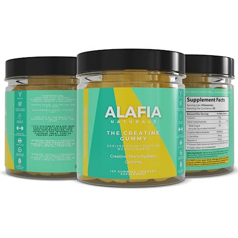 Gomas de Creatina Monohidratada Sem Açúcar 5g para Homens - Alafia Naturals