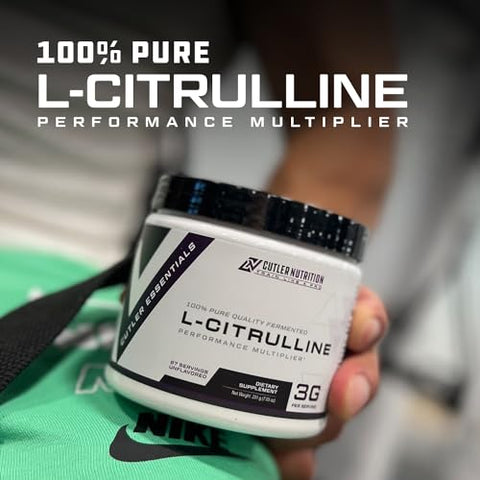 Jay Essentials – L-Citrulline em Pó 100% Puro, Sem Sabor, 3g por Porção, Suporte para Resistência e Bombas (67 Porções) - Cutler Nutrition